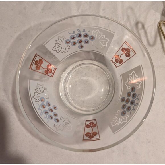 Anchor Hocking Vintage Chip & Dip Bowl Set Grapevine Design salsa 1970s - Picture 6 of 16